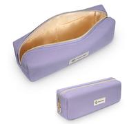 FINPAC Astuccio Scuola con 1 Scomparto, Astuccio in Velluto a Coste, Grande Astucci per Matite, Portamatite Organizzatore per Studenti Ragazze Ragazzi Donne, (Viola)