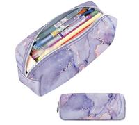 FINPAC Astuccio Scuola con 1 Scomparto, Grande Astucci per Matite, Portamatite Organizzatore per Studenti Ragazze Ragazzi Donne, (Marmo Viola)