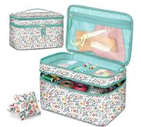 FINPAC Borsa per Kit da Cucito, Custodia da Cucito Grande con Tracolla, Borsa Accessori Cucito per Aghi, Filo, Forbici e Altri Accessori da Cucito, (Primavera)