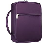 FINPAC Custodia protettiva per bibbia, con manico e tasca con cerniera, regalo per mamma, donna, uomo, marrone