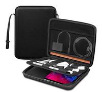 FINPAC Custodia rigida a portafoglio per iPad Air (M2) 2024, Pro (M4), Pro 11, 11" Air 5/4, iPad 10a generazione, 10,2" 9a/8a/7a, borsa per il trasporto di tablet con tasca per accessori, nera