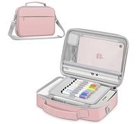 FINPAC Grande copertina della Bibbia, custodia da trasporto per libro di protezione, con scomparti per penne e tasca con cerniera, regalo perfetto per donne e bambini (rosa chiaro)