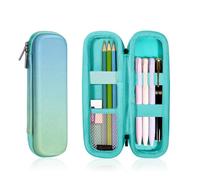 FINPAC Rigida Astuccio per Matite, EVA Astucci Portamatite per Ufficio Scuola, Antiurto Custodia per Penne Stilografiche e Pennini (Solo Custodia), (Ombre blu-verde)