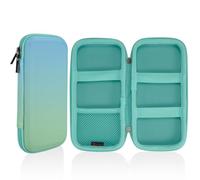 FINPAC Rigida Astuccio per Matite, EVA grande Astuccio Portamatite per Ufficio Scuola, Antiurto Custodia per Penne Stilografiche e Pennini, (Ombre blu-verde)