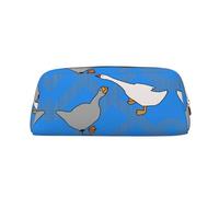 FInpan Grey Goose - Astuccio in vera pelle con cerniera, per cancelleria, trucchi, adatto per studenti, scuola, ufficio., Oro, Taglia unica, Beauty case