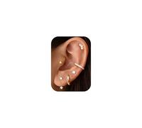 Finrezio 6 Paia Orecchini Set per Donna Oro Placcato 14K Piccoli Orecchini a Bottone Set Impilabili Orecchini a Lobo Orecchini a Cerchio Set per Piercing Multipli