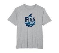 Fins Up: Ocean Adventure per Gli Appassionati di Squali Maglietta, Uomo Taglie Grandi, Grigio Melange, 3X Tall