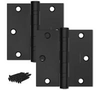 Finsbury Hardware Cerniera per porta con cuscinetto a sfera, 8,9 x 8,9 cm, in solido acciaio 304, resistente, lavorate NRP, per uso architettonico, set di 2 cerniere piatte nere (nero opaco)