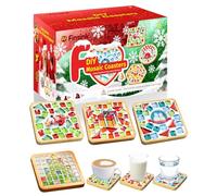 Finsink Set di 4 sottobicchieri a mosaico per bambini, set fai da te,di sottobicchieri in legno, set di pietre a mosaico per il fai da te, regalo di compleanno per bambini adulti