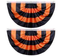 Finta di Halloween, 2 pezzi di arancioni arancione arancione bandiere a spigolli all'aperto 3x6ft Decorazioni di Halloween sospeso per giardino portico bandiere domestiche interne