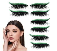 Finte Ciglia,4 Paia Ciglia Finte Autoadesive Resistenti all'Acqua | Con Effetto Luccicante Riusabili Per La Cura Della Bellezza Trucco Adesivo Eyeliner Per Uso Domestico Quotidiano Viaggio E Performan