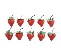 Finte Fragole Rosse 6.5cm per Vasi e Centrotavola | Realismo elevato, per tocco morbido, colore , per ideale per vasi, centrotavola, eventi(S)