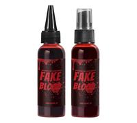 Finte sangue realistiche - Falso sangue lavabili, set di sangue realistico liquido di trucco | Strumento di trucco versatile per Halloween, fotografia, drammi, corsi di trucco, film