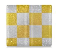 Finti quadrati glitterati a scacchiera bianca gialla in pelle premium Toursuit porta carte di registrazione e assicurazione auto portaoggetti organizer per qualsiasi auto, camion, moto, rimorchio o