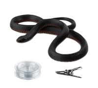 Finti - Serpente in silicone scherzo con clip per stringa, divertente kit di bavaglio in silicone per scherzi realistici, per compleanni, feste e sciocchi
