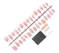 Finti unghie acriliche press-on | 30 pezzi adesivi per manicure design 3D in rilievo | unghie finte da spremere, per la casa, il salone di bellezza, i viaggi, le vacanze, i matrimoni, il compleanno