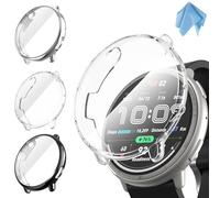 Fintie 3 Pezzi Cover per Amazfit Active 2, Protezione Morbide TPU Custodia con Pellicola Protettiva