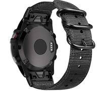 FINTIE Cinturino Compatibile con Garmin Fenix 3/Fenix 3 HR/Fenix 5X/Fenix 6X/Fenix 6X Pro/Fenix 7X, Regolabile Sport Nylon Band, Nero