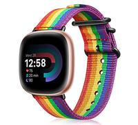 Fintie Cinturino di ricambio compatibile con Fitbit Versa 3 / Fitbit Sense, morbido tessuto di nylon sportivo, compatibile con Fitbit Versa 3 / Fitbit Sense, Nylon, Senza pietre preziose,