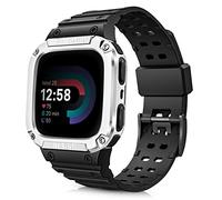 FINTIE Cinturino e custodia compatibile con Fitbit Versa 4/Versa 3/Versa 2/Versa/Versa Lite/Fitbit Sense 2/Sense, cinturino di ricambio regolabile con custodia rugged, 9.5 inches, Nylon, Non pietra