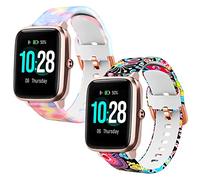 Fintie Confezione da 2 cinturini sportivi compatibili con Smart Watch ID205L Veryfitpro da 19 mm e ID205G ID205 ID205U ID205S ID215G, cinturino di ricambio in morbido silicone a sgancio rapido