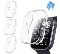 Fintie Confezione da 3 custodie protettive per lo schermo compatibili con Amazfit Bip 6, custodia protettiva completa in morbido TPU placcato, antigraffio, trasparente x 3