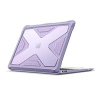 FINTIE Cover compatibile con MacBook Air 13 2020 2019 2018, modelli A2337 (M1) / A1932 / A2179 - Custodia rigida ibrida robusta custodia trasparente antiurto in TPU di protezione, lilla