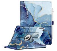 FINTIE Cover per iPad 9,7 pollici, custodia di protezione a 360°, rotazione per 6°, 5°, aria 2, aria, custodia per sonno/sveglia automatica, marmo oceano