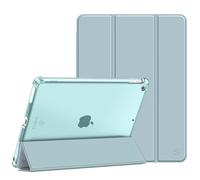 FINTIE Cover per iPad 9a/8a/7a Generazione 10,2 Pollici (2021/2020/2019) | con Portapenne - Sottile Leggero Opaca Trasparente Posteriore Custodia con Auto Sveglia/Sonno, Ice Blu