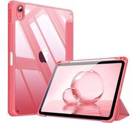 FINTIE Custodia per iPad (A16) 11ª Gen 11" (2025)/iPad 10ª Gen 10.9" (2022) con Portapenne - Sottile Leggero Trasparente Cover Posteriore con Bordo in TPU Morbido Auto Sveglia/Sonno, Rosa