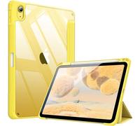 FINTIE Custodia per iPad (A16) 11ª Gen 11" (2025)/iPad 10ª Gen 10.9" (2022) con Portapenne - Sottile Leggero Trasparente Cover Posteriore con Bordo in TPU Morbido Auto Sveglia/Sonno, Giallo