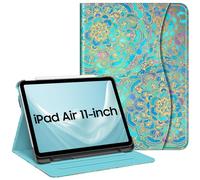 FINTIE Custodia per iPad Air 11 Pollici M3/M2 (2025/2024), iPad Air 5a/4a Gen 10,9 Pollici (2022/2020) con Portapenne, Multi-angli Slim Folio Cover con Pocket e Auto Svegliati/Sonno, Shades of Blue