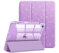 FINTIE Custodia per iPad Air 11 Pollici M4/M3/M2 (2026/2025/2024), iPad Air 5a/4a Gen 10,9" (2022/2020) con Portapenne - Antiurto Glittering Trasparente Cover con Auto Sveglia/Sonno, Lavanda