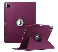 FINTIE Rotating Custodia per iPad Pro 12.9" (6ª Generazione 2022), 360 Gradi di Girevole Cover Case [Built-in Pencil Holder] con Auto Sonno/Sveglia per iPad Pro 12.9" 2021/2020/2018, Viola