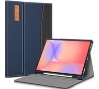 FINTIE Custodia per Samsung Galaxy Tab S10 Lite 2025 10.9"/S10 FE 10.9"/S9 FE 10.9"/S9 11" con S Pen Portapenne - Multi-angli Protettiva Case con Tasca Auto Sveglia/Sonno, Blu Scuro/Nero