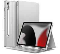 FINTIE Cover per Samsung Galaxy Tab S10 Lite/S10 FE/S9 FE 10.9" & S9 11" | con S Pen Portapenne, Multi-angolo Custodia Protettiva Sottile Cover con Retro in TPU Morbido, (Argento)