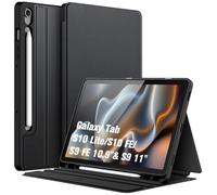 FINTIE Cover per Samsung Galaxy Tab S10 Lite/S10 FE/S9 FE 10.9" & S9 11" | con S Pen Portapenne, Multi-angolo Custodia Protettiva Sottile Cover con Retro in TPU Morbido, Nero