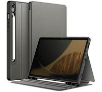 FINTIE Cover per Samsung Galaxy Tab S10 Lite/S10 FE/S9 FE 10.9" & S9 11" | con S Pen Portapenne, Multi-angolo Custodia Protettiva Sottile Cover con Retro in TPU Morbido, Grigio scuro