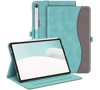 FINTIE Cover per Samsung Galaxy Tab S10 Lite/S10 FE/S9 FE 10.9" & S9 11" | Multi-angli Protettiva Custodia con Tasca Auto Sveglia/Sonno, Turquoise/Marrone