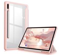 FINTIE Cover per Samsung Galaxy Tab S8 11 Pollici 2022 / Galaxy Tab S7 11 2020 - [Conservazione di stilo] Custodia posteriore trasparente antiurto tasca per sonno/sveglia auto, oro rosa