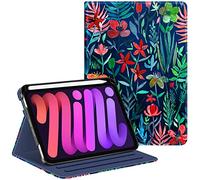 Fintie Custodia a libro per iPad Mini 6 2021, multi-angolo Smart Stand Cover w/Pencil Holder & Pocket, Auto Sleep/Wake per iPad Mini 6a generazione da 8,3 pollici, Jungle Night
