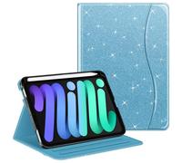 Fintie Custodia a libro per iPad Mini 7 (A17 Pro, 7a generazione) 2024 / iPad Mini 6 (6a generazione) da 8,3 pollici, custodia intelligente multi-angolo con porta matita e tasca, funzione sleep/wake