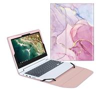 Fintie Custodia a libro per Lenovo Chromebook Flex 3/Lenovo Chromebook C330 da 11,6", in pelle sintetica di alta qualità, effetto marmo scintillante