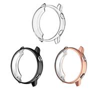 FINTIE Custodia Case Compatible con Galaxy Watch Active 40mm - [3 Pezzi] Ultra Sottile Leggera TPU Cover di Protezione, Nero/Oro Rosa/Trasparente