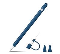FINTIE Custodia Compatibile con Apple Pencil 1a Generazione | Protettivo Tappo Holder in Silicone Custodia Accessori con 2 Pennino Covers e Cavo Adattatore Tether, Cyan Blu