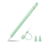 FINTIE Custodia Compatibile con Apple Pencil 1st Generazione, Protettivo Tappo Holder in Silicone Custodia Accessori con 2 Pennino Covers e Cavo Adattatore Tether, Verde Chiaro