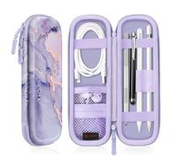 FINTIE Custodia Compatibile con Apple Pencil Pro e Apple Pencil (USB-C) e 2ª/1ª Gen - Slim Case Built-in Tasca Slot Compatibile con Apple Pen, Cavo USB, Samsung Stylus, (Z-Lilla Marble)