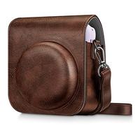 FINTIE Custodia Compatibile con Fujifilm Instax Mini 12 Fotografica Istantanea - Borsa Cover Protettiva in Similpelle con Tracolla Regolabile, Marrone