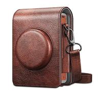 FINTIE Custodia Compatibile con Fujifilm Instax Mini EVO Fotocamera Istantanea - Protettiva Case Borsa in Similpelle con Tracolla Regolabile, Marrone