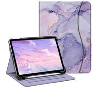 FINTIE Custodia compatibile con iPad di 10a generazione (2022) da 10,9 pollici, visualizzazione multi-angolo, custodia protettiva con supporto per matita e tasca, funzione sleep/wake automatica, viola